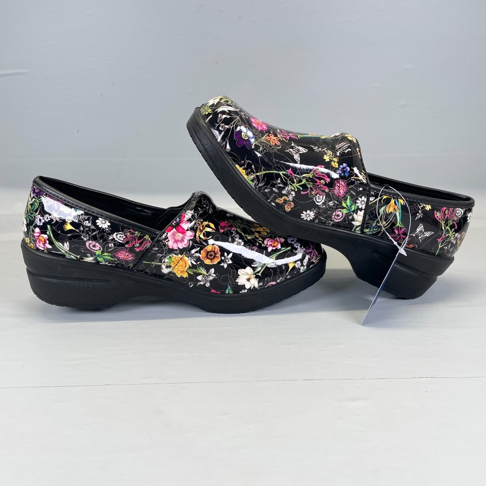 Spring Step Valor Floral Clogs Womens Size M Black Slip On Garden Comfort Shoes - Picture 8 of 10